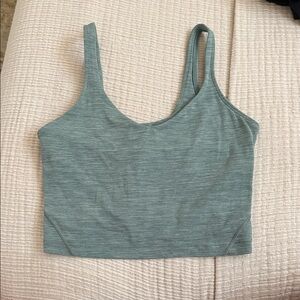 Heathered Seafoam Green Cropped Tank Top